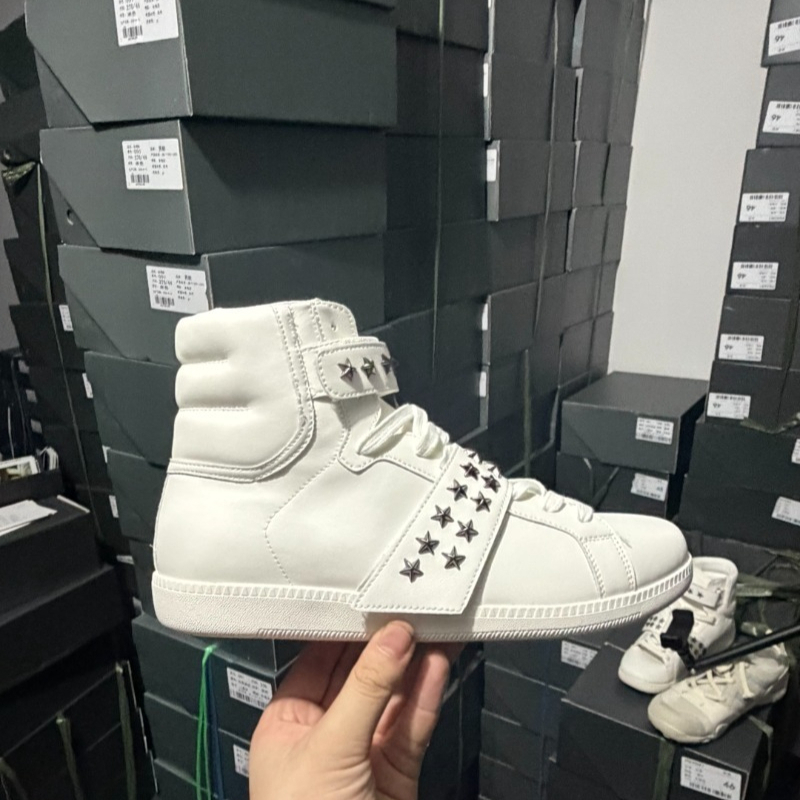 Men Shoes Eu To Us Size - Unisex High-Top Rivet Decor Sneakers Round