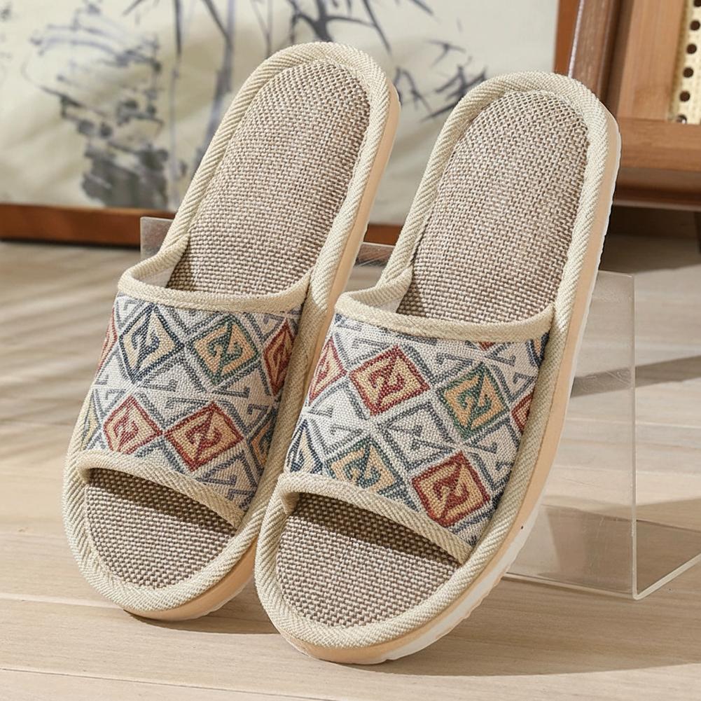 Men'S Shoes To Women'S - Four Seasons Linen Slippers Couple Breathable