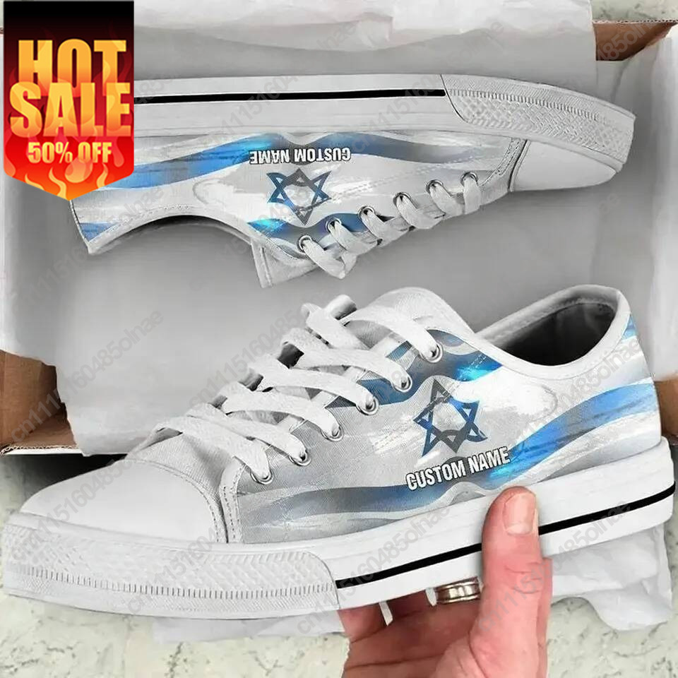 Men Shoes Name - Israel Flag Name Fashion Low Top