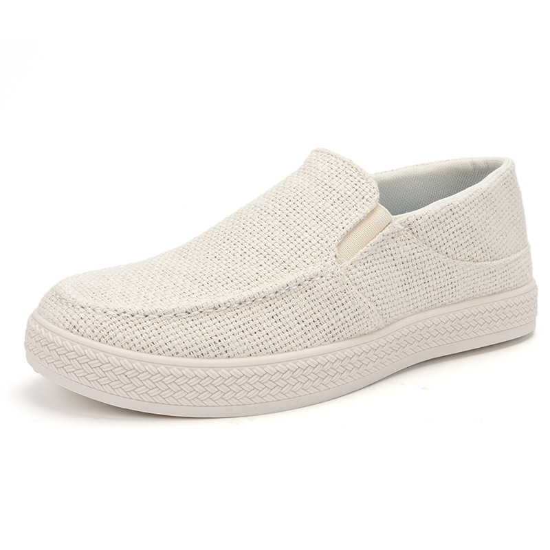 Men'S Shoes Popular - Men Linen Slip On Loafers Breathable