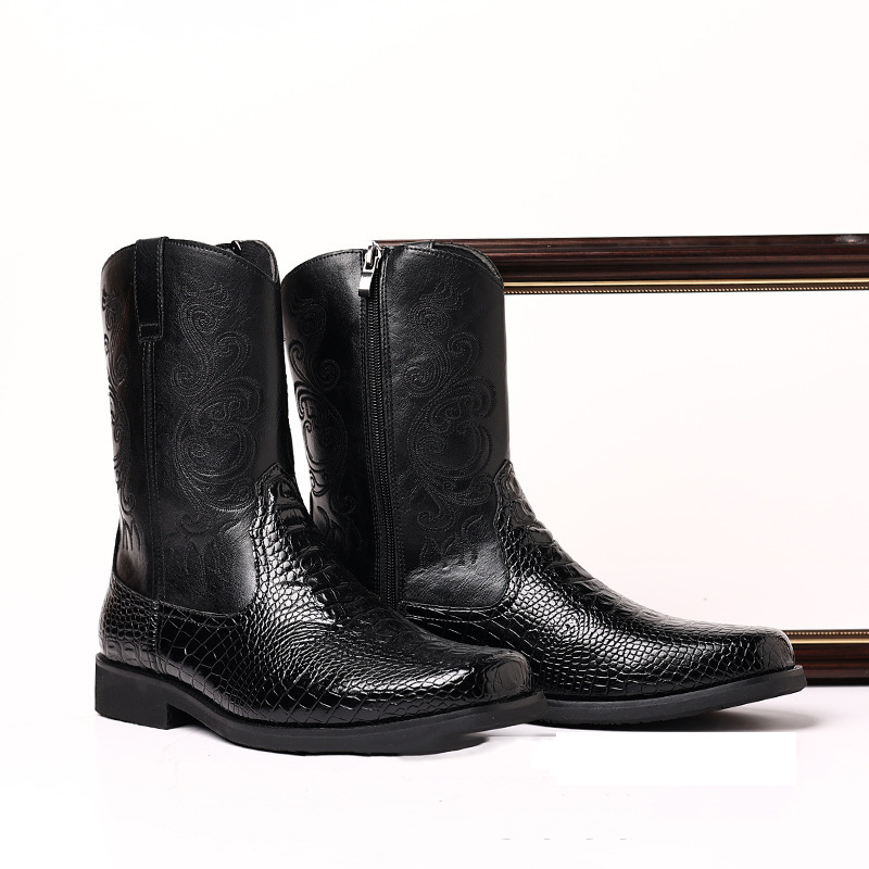 Men's Crocodile-Print Leather  - огляд і ціна Men Shoes Classic