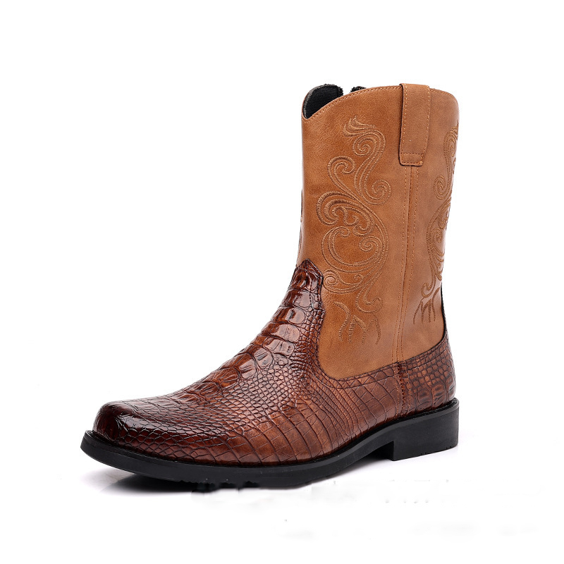 Men's Crocodile-Print Leather  - огляд і ціна Men Shoes Classic