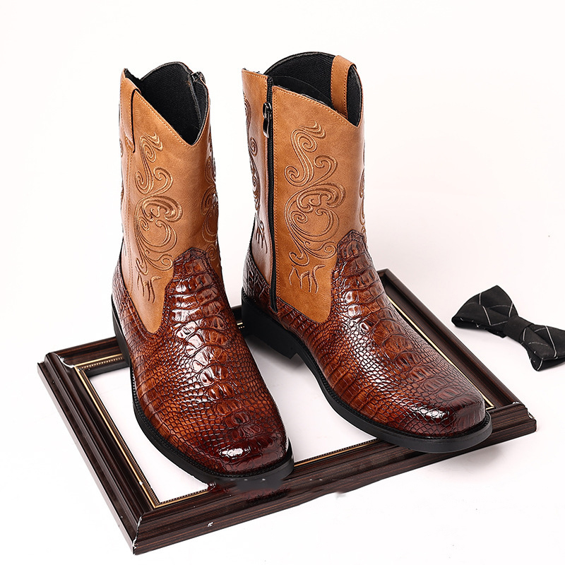 Men's Crocodile-Print Leather  - огляд і ціна Men Shoes Classic