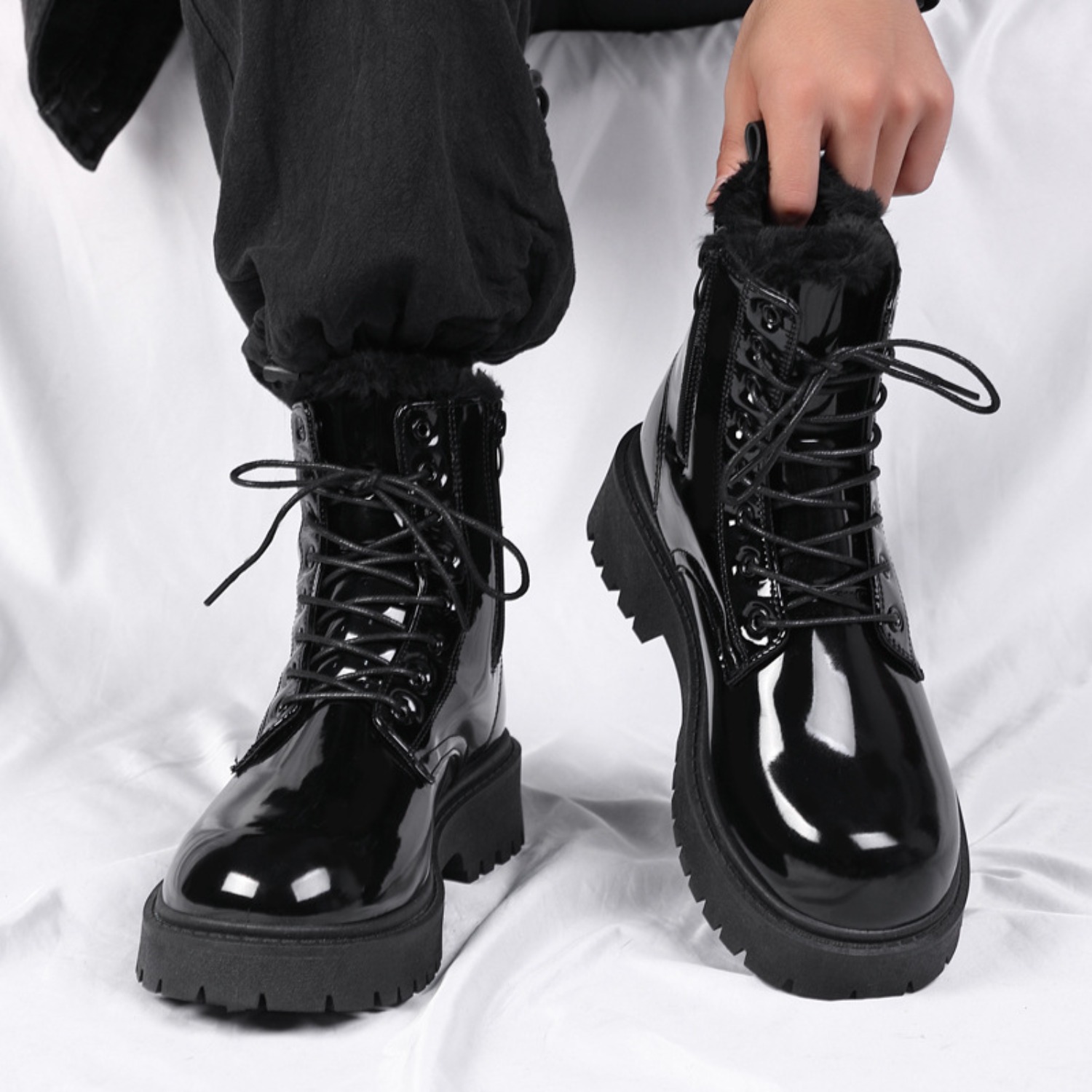Men's warm plush high-top boot - огляд і ціна Men Shoes Office