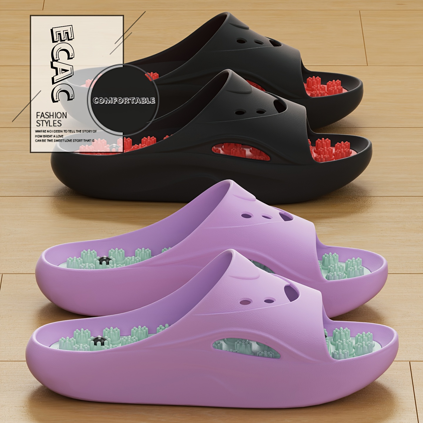 Women Men EVA Massage Slippers - огляд і ціна Men'S Shoes To Women'S