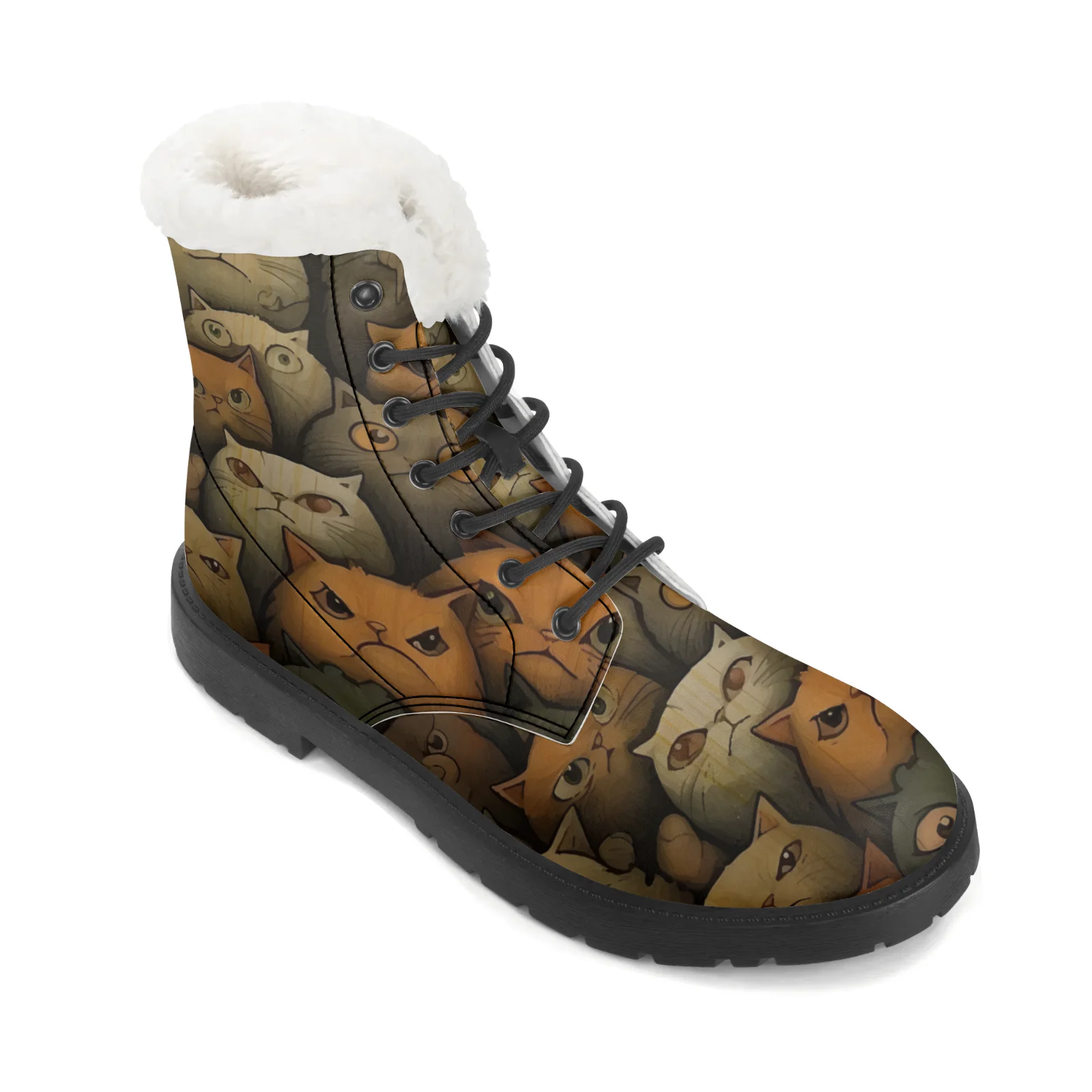 Cute Cats Prints Plush Snow Bo - огляд і ціна Men Shoes Eu To Us Size