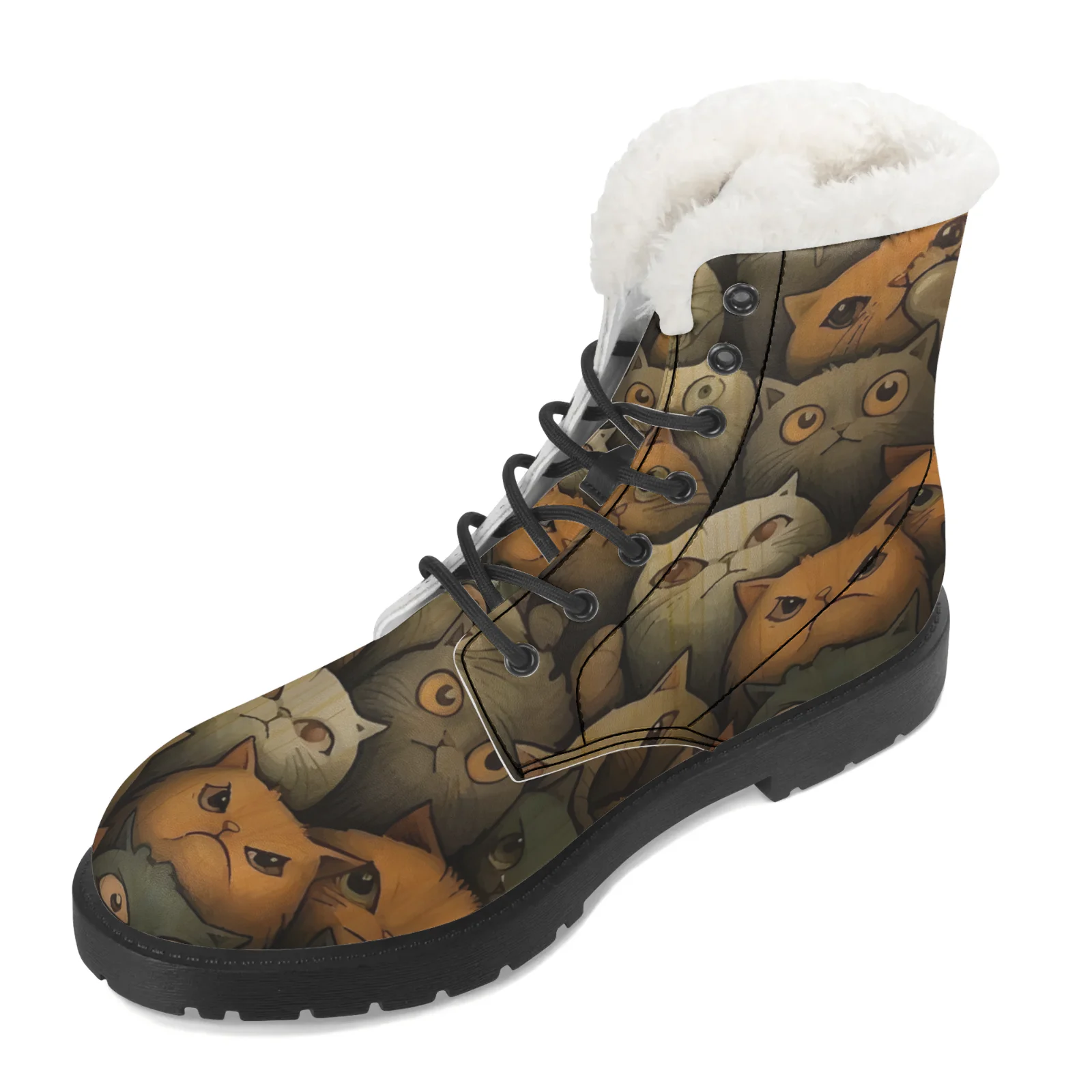 Cute Cats Prints Plush Snow Bo - огляд і ціна Men Shoes Eu To Us Size
