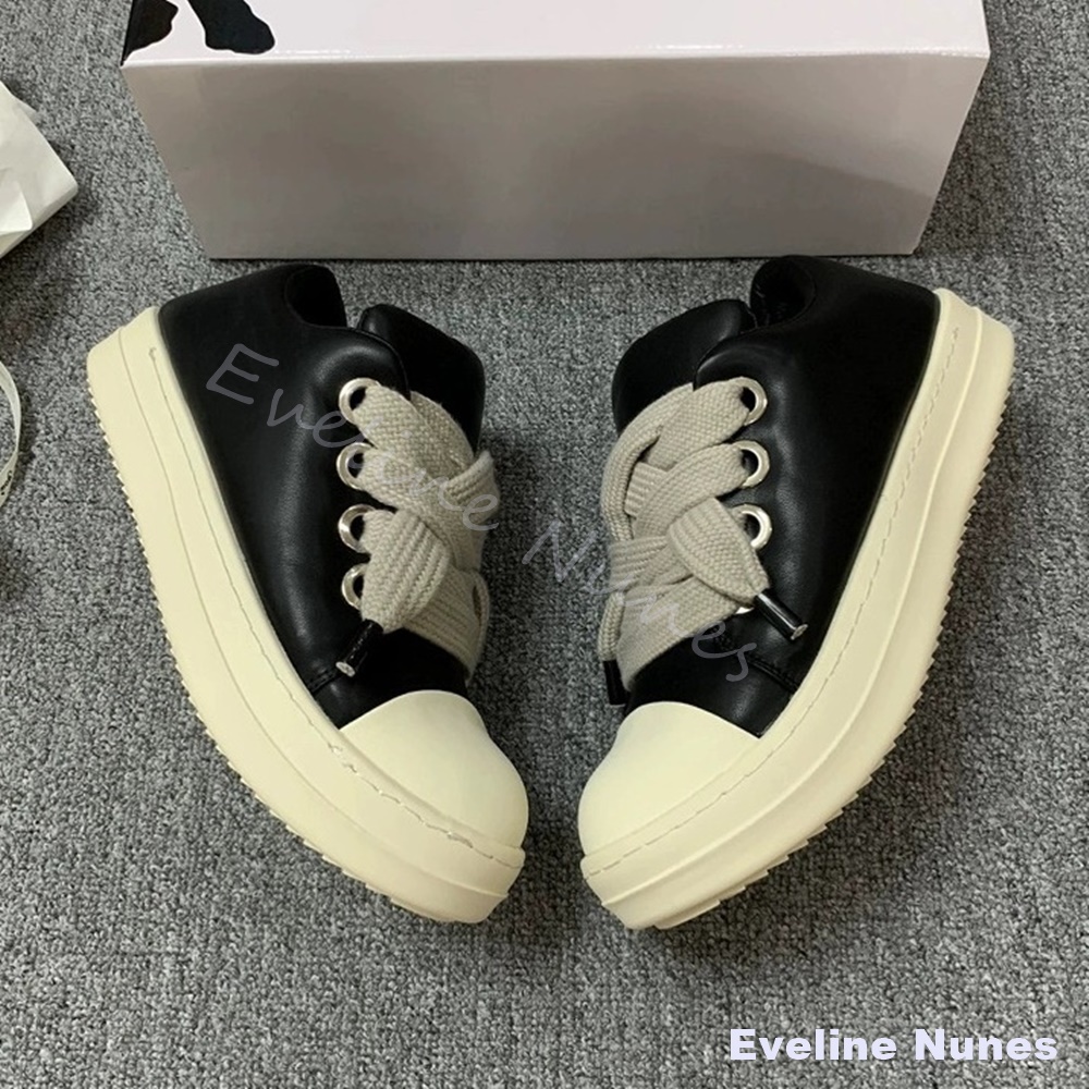 Unisex Black Leather Platform  - огляд і ціна Canvas Sneaker High