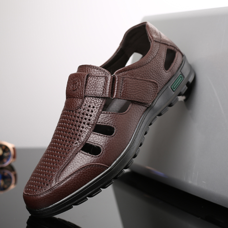 Men's Genuine Leather Sandals  - огляд і ціна Men Shoes Eu To Us Size