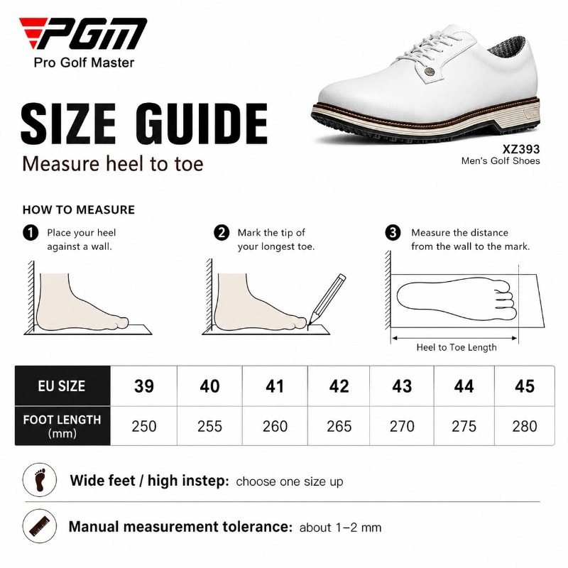 PGM Men's Waterproof Golf Shoe - огляд і ціна Men Shoes Eu To Us Size